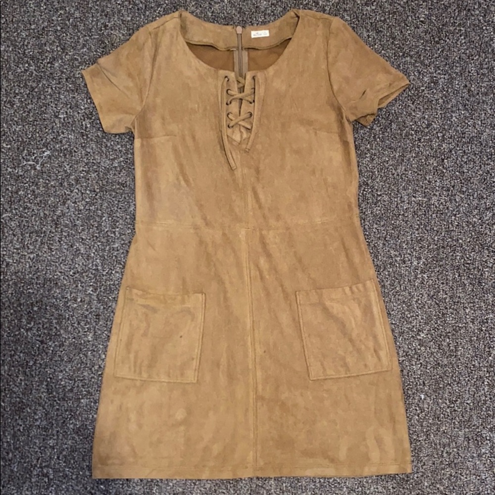 Suede brown dress